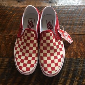 NWT- Red White Checkered Vans - Never Worn